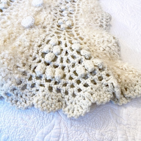 Cecico Crochet Knit Sleeveless Sweater w/Hood -M/L - Picture 8 of 9